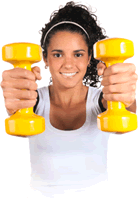 Latina lifts weights